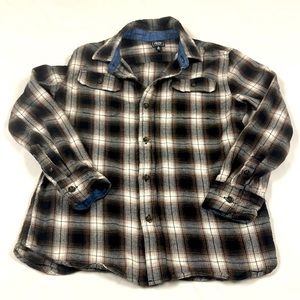 Bixby Nomad boys long sleeve button down flannel, shirt size medium 8–10